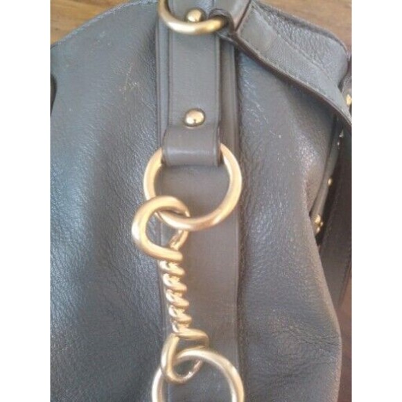 Michael KorsBig Valley Tote Pebbled Leather Slouch Moto Boho Studded Convertible - Picture 4 of 13